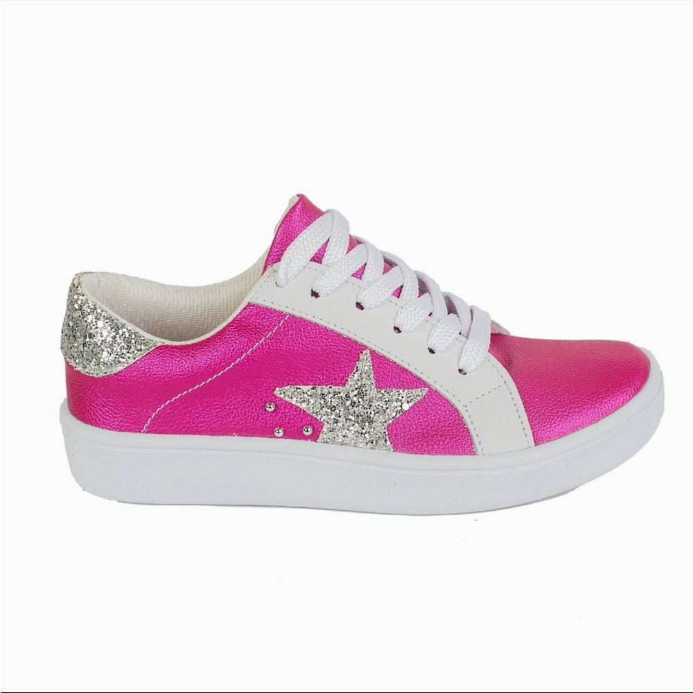 Hot pink star sneakers